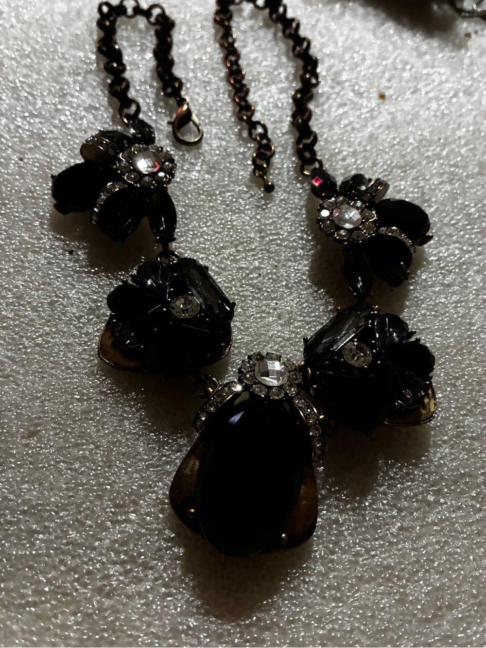 Vintage brass crystal beads necklace